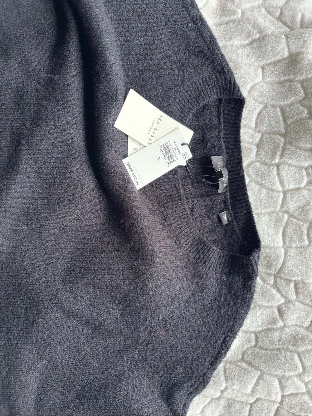 Ted Baker Black Floral Embroidered Crewneck Sweater - Picture 8 of 9